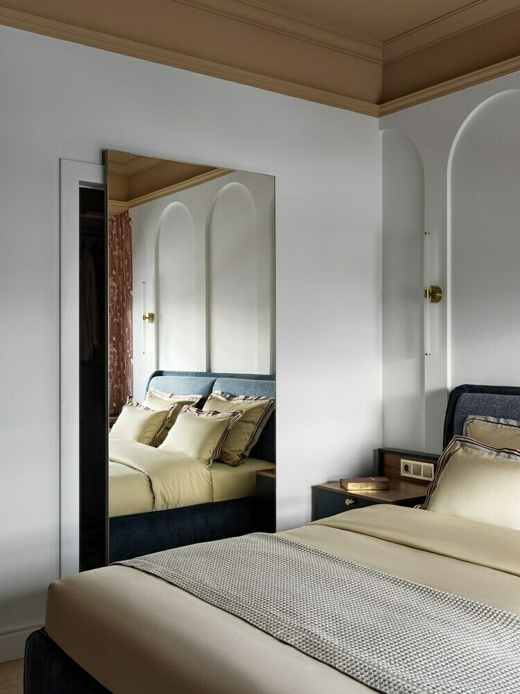 Фотография: Спальня в стиле Современный, Эклектика, Квартира, Проект недели, Москва, 3 комнаты, Более 90 метров, Miklashevskaia Interior, Анна Миклашевская – фото на INMYROOM