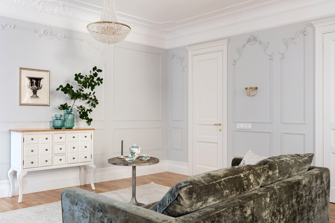 Фотография: Гостиная в стиле Классический, Эклектика, Квартира, Проект недели, Санкт-Петербург, 3 комнаты, Более 90 метров, Ольга Слугина – фото на INMYROOM