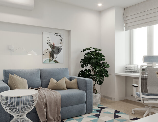 Фотография: Кабинет в стиле Современный, Квартира, Проект недели, Москва, 40-60 метров, Башня Вулыха, Студия Василисы Максимаджи, Василиса Максимаджи – фото на INMYROOM