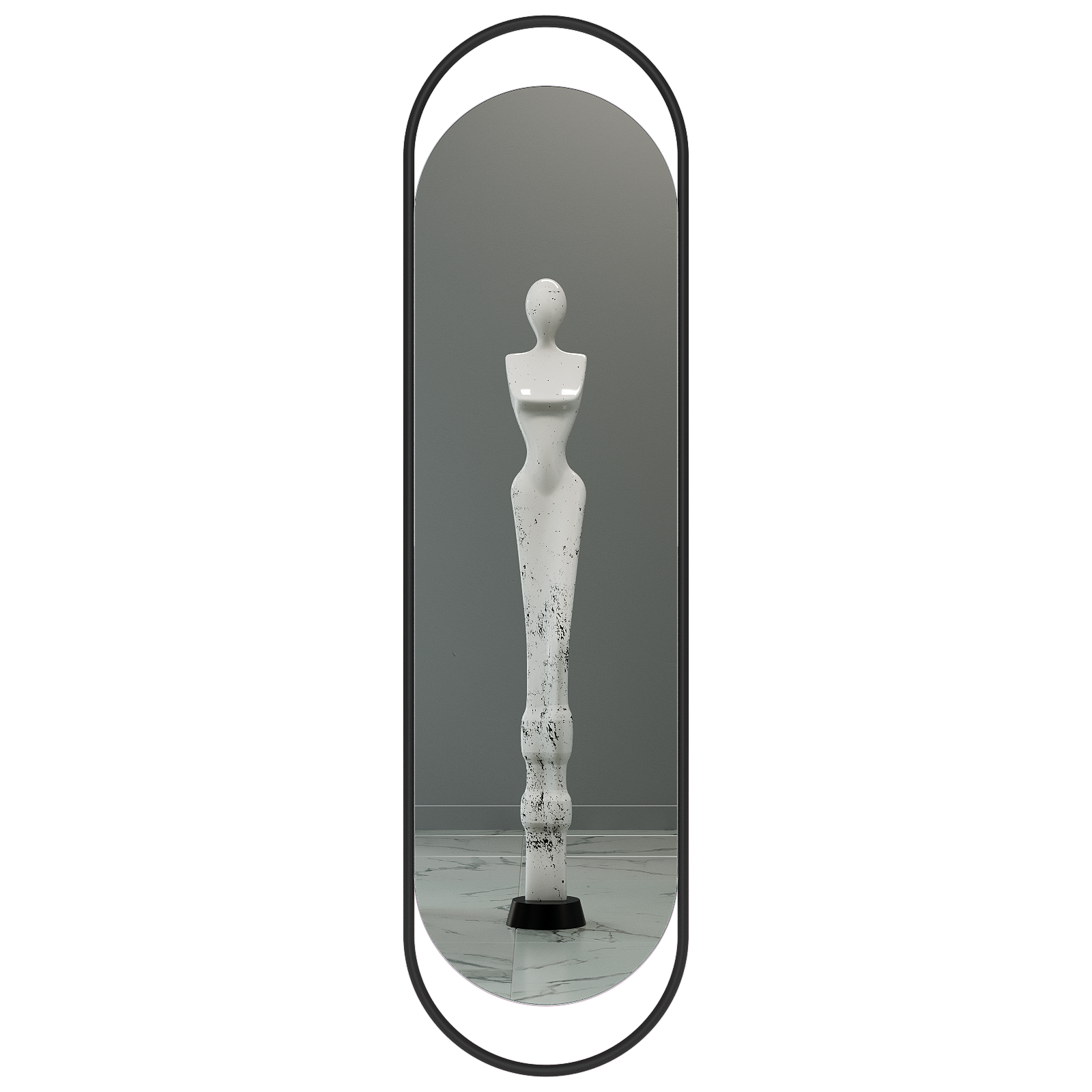 Настенное зеркало Evelix L в раме черного цвета