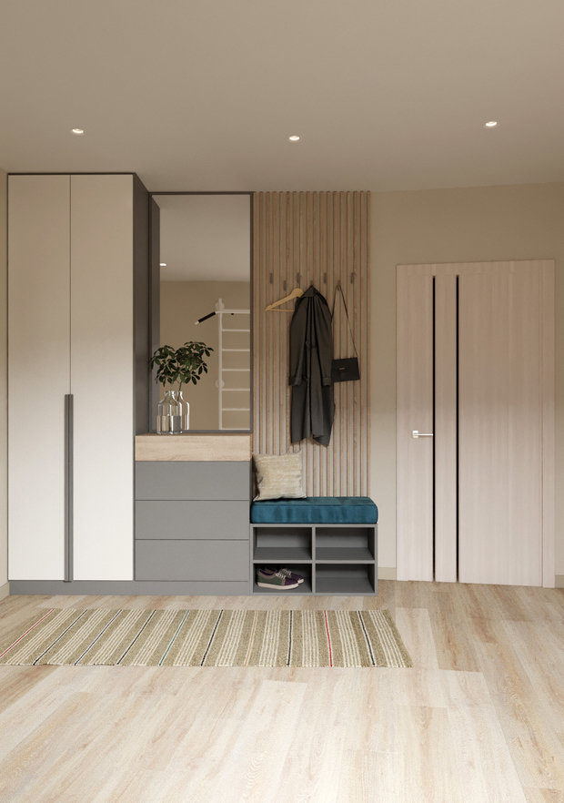 Фотография: Прихожая в стиле Современный, Скандинавский, Квартира, Проект недели, Санкт-Петербург, 3 комнаты, Более 90 метров, Start Design – фото на INMYROOM