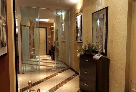 Дизайн-проект прихожей в трехкомнатной квартире, современный стиль