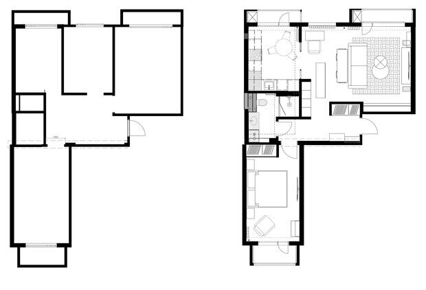 Фотография: Планировки в стиле , Современный, Квартира, Проект дня, Москва, Тишинка, Кирпичный дом, 2 комнаты, 60-90 метров, Анастасия Козловская – фото на INMYROOM