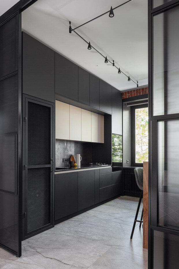 Фотография: Кухня и столовая в стиле Лофт, Квартира, Проект недели, Москва, 2 комнаты, 40-60 метров, Александра Останкова, OSA Design – фото на INMYROOM