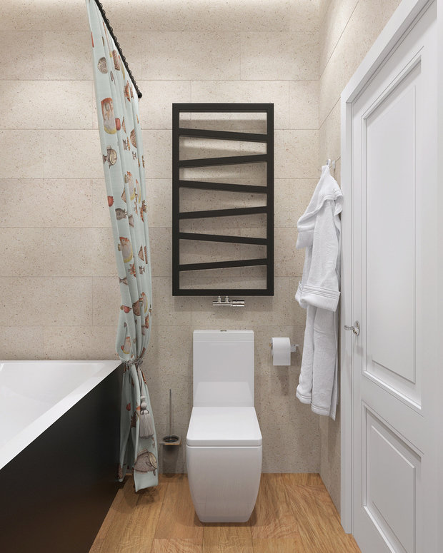 Фотография: Ванная в стиле Эко, Современный, Квартира, Проект недели, Москва, Монолитный дом, 3 комнаты, 60-90 метров, ЖК «Невский», Инна Азорская – фото на INMYROOM