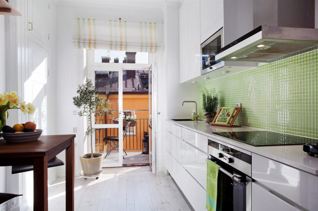 Фотография: Кухня и столовая в стиле Скандинавский, Малогабаритная квартира, Квартира, Дома и квартиры – фото на INMYROOM