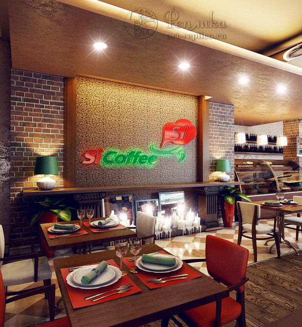 Фото из портфолио сеть кафе Si Coffee – фотографии дизайна интерьеров на InMyRoom.ru