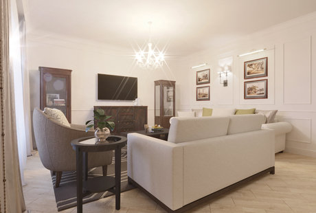 Гостиная в смешанном стиле. 21м²