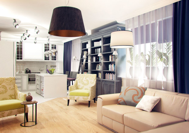 Фото из портфолио Дизайн трехкомнатной квартиры в американском стиле  – фотографии дизайна интерьеров на INMYROOM