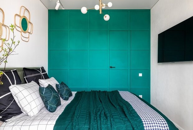 Фотография: Спальня в стиле Современный, Квартира, Проект недели, Москва, 2 комнаты, 40-60 метров, Татьяна Архипова – фото на INMYROOM