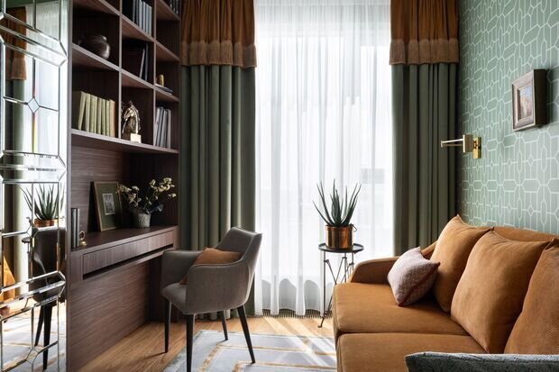 Фотография: Кабинет в стиле Современный, Эклектика, Квартира, Проект дня, Ростов-на-Дону, 3 комнаты, Более 90 метров, Эксклюзивные проекты, Алла Пляшник, Виктория Щербакова – фото на INMYROOM