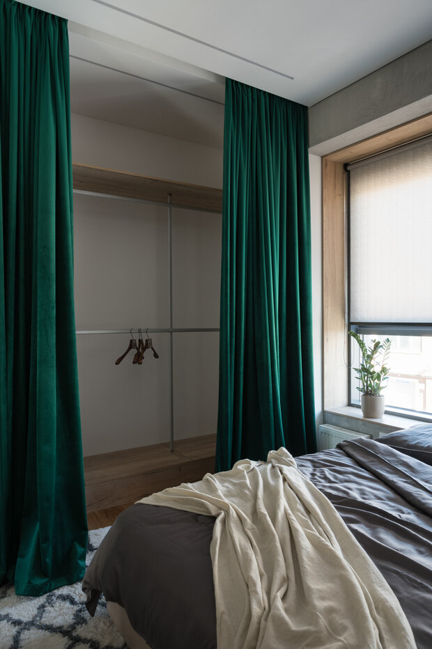 Фотография: Спальня в стиле Минимализм, Квартира, Проект недели, Москва, 3 комнаты, 60-90 метров, Екатерина Старикова, Star Interiors – фото на INMYROOM