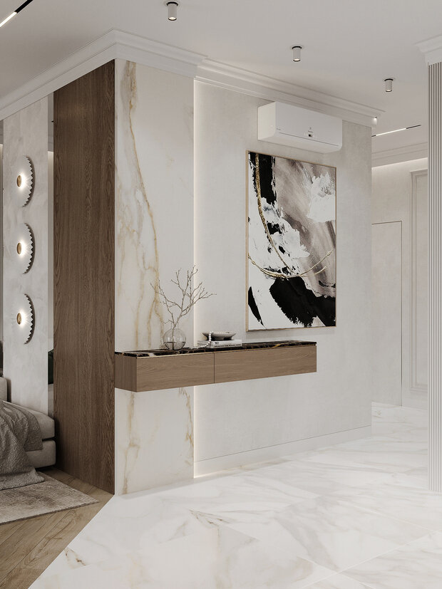 Фото из портфолио Дизайн интерьера квартиры в ЖК «Черная Речка 41» в стиле современный минимализм с элементами классики – фотографии дизайна интерьеров на INMYROOM