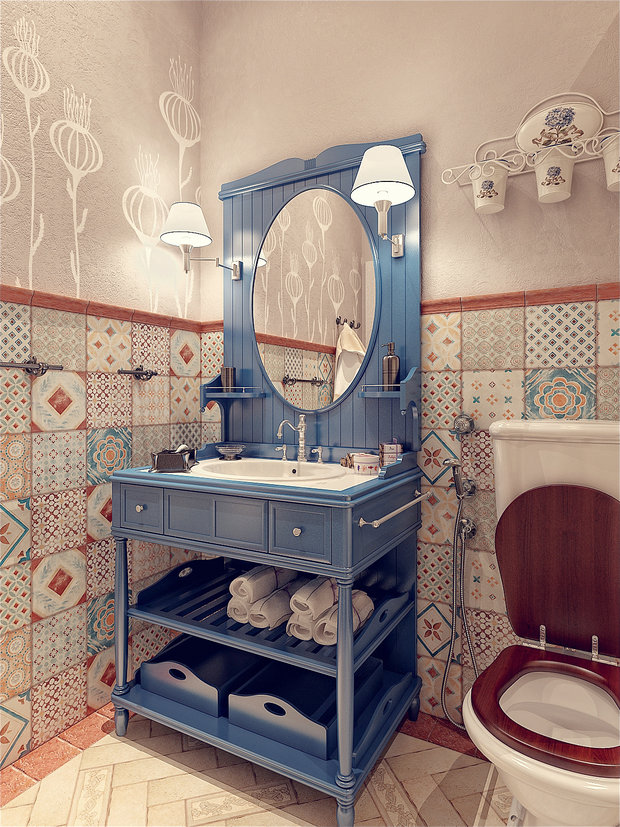 Фотография: Ванная в стиле Прованс и Кантри – фото на InMyRoom.ru