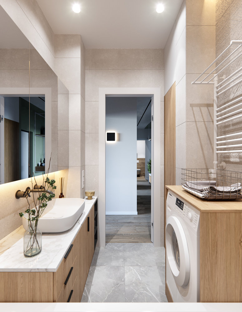 Фотография: Ванная в стиле Современный, Скандинавский, Квартира, Проект недели, Санкт-Петербург, 3 комнаты, 60-90 метров, Олег Минц – фото на INMYROOM