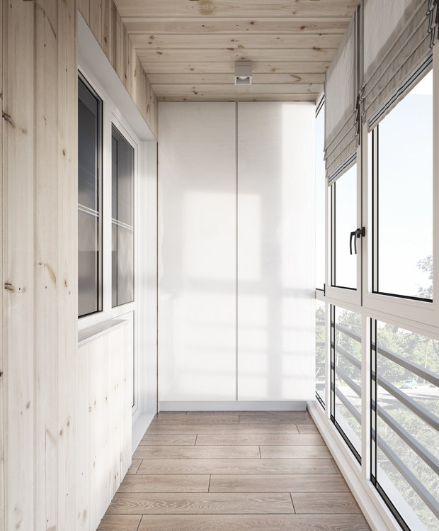 Фотография: Балкон в стиле Эко, Квартира, Проект недели, Московская область, Ольга Розина, 2 комнаты, 60-90 метров, Монолитно-кирпичный – фото на INMYROOM