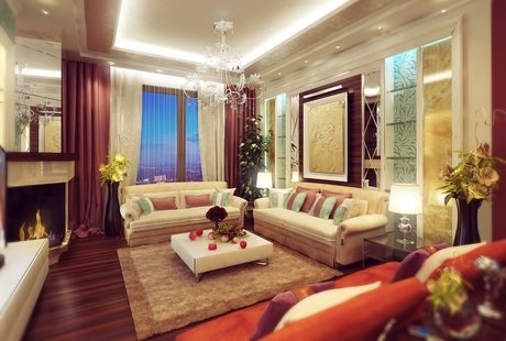 Гостиная-кухня, эклектика