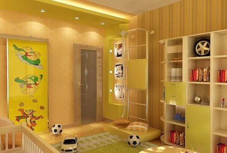 Желтая детская в современном стиле
