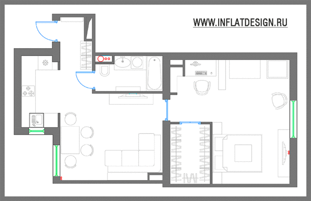 Фото из портфолио Квартира в центре – фотографии дизайна интерьеров на INMYROOM