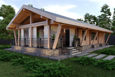 Природный контраст | Дизайн фасада бани