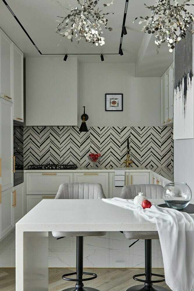 Фотография: Кухня и столовая в стиле Современный, Квартира, Проект дня, Кирпичный дом, 4 и больше, Более 90 метров, Минеральные Воды, Милада Айземан – фото на INMYROOM