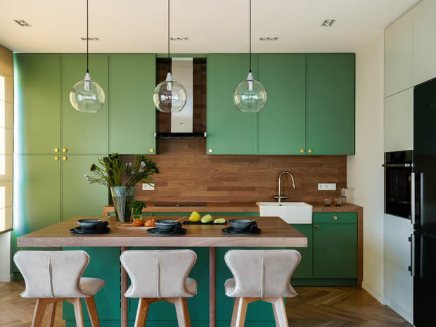 Фотография: Кухня и столовая в стиле Современный, Квартира, Проект недели, Москва, Geometrium, 3 комнаты, Более 90 метров – фото на INMYROOM