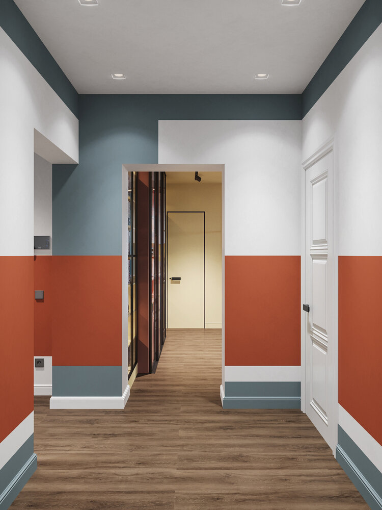 В проходных зонах также использовали прием колорблокинг, чтобы сделать пространство интереснее. В проходных зонах также использовали прием колорблокинг, чтобы сделать пространство интереснее.