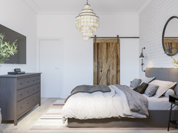 Фотография: Спальня в стиле Скандинавский, Современный, Квартира, Проект недели, Москва, 3 комнаты, Более 90 метров, Наталия Васильева – фото на INMYROOM