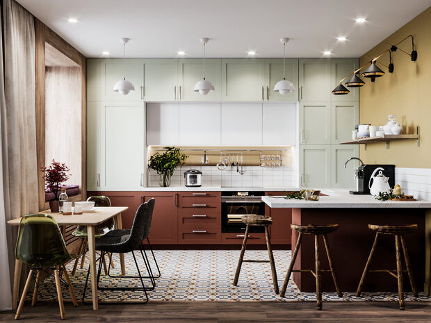 Фотография: Кухня и столовая в стиле Современный, Эклектика, Квартира, Проект недели, Санкт-Петербург, 3 комнаты, Более 90 метров, VizDiz, Илона Ореховская – фото на INMYROOM