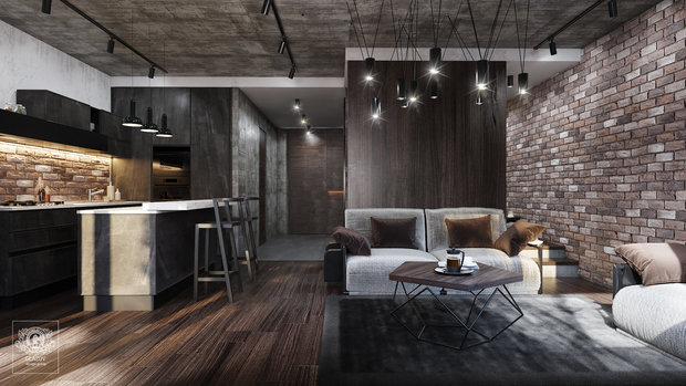 Фото из портфолио Брутальный Лофт – фотографии дизайна интерьеров на INMYROOM