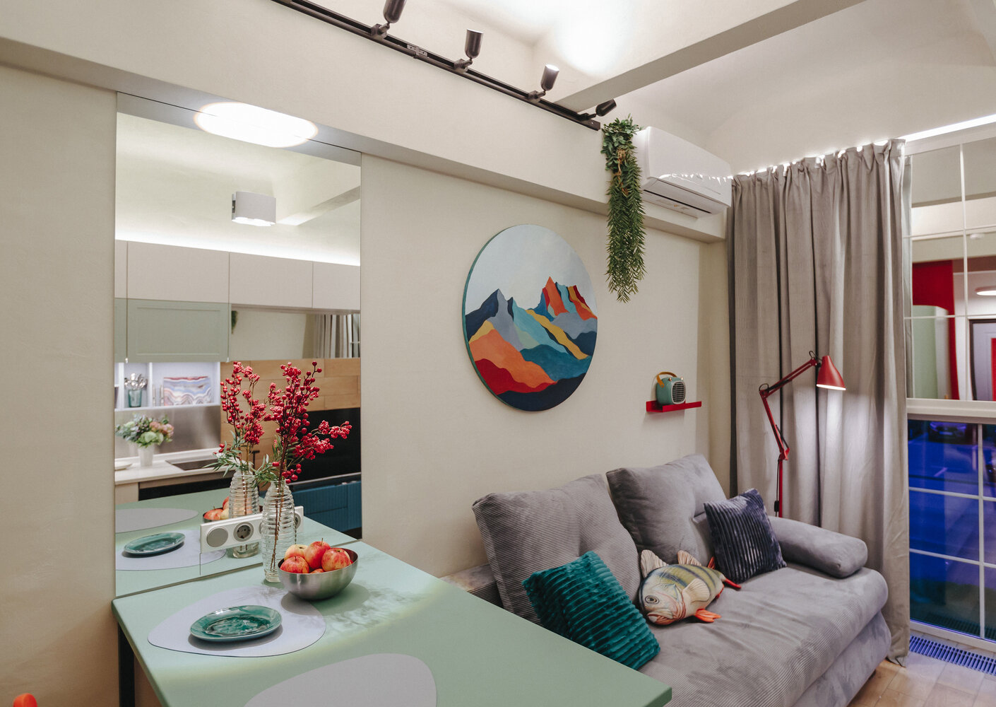 Фотография: Гостиная в стиле Современный, Малогабаритная квартира, Квартира, Студия, Проект дня, Москва, до 40 метров, Полина Дадыко – фото на INMYROOM