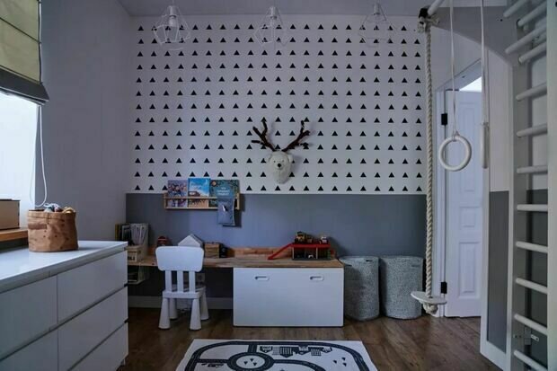 Фотография: Детская в стиле Скандинавский, Современный, Квартира, Проект дня, Москва, Сталинка, Кирпичный дом, 3 комнаты, 60-90 метров, II-03, Олеся Макарова – фото на INMYROOM