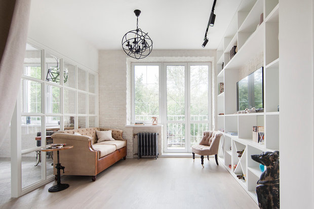 Фотография: Гостиная в стиле Лофт, Эклектика, Малогабаритная квартира – фото на INMYROOM