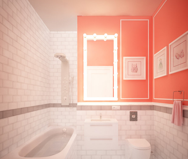 Фотография: Ванная в стиле Современный, Скандинавский, Квартира, Студия, Проект недели, Новая Москва, новостройка, Евгения Потапова, Антон Белов, ARTTUNDRA, Монолитный дом, 40-60 метров – фото на INMYROOM