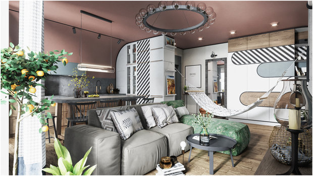 Фотография: Гостиная в стиле Лофт, Эклектика, Квартира, Проект недели, Санкт-Петербург, Макс Жуков, Виктор Штефан, ToTaste Studio, 3 комнаты, 60-90 метров – фото на INMYROOM