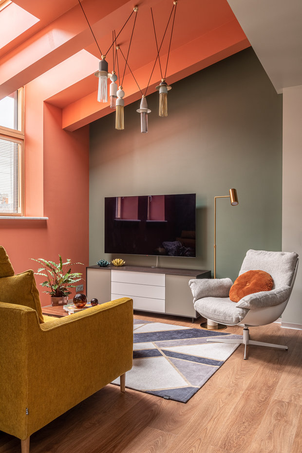 Фотография: Гостиная в стиле Современный, Квартира, Проект недели, Москва, 3 комнаты, Более 90 метров, Елена Акимова – фото на INMYROOM