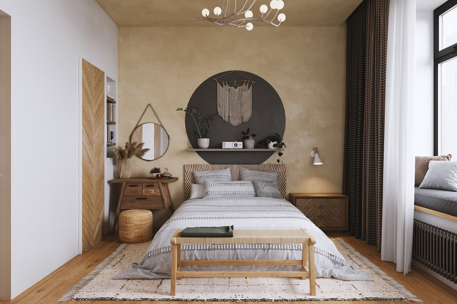 Фотография: Спальня в стиле Современный, Восточный, Эклектика, Квартира, Проект недели, Москва, Эко, 3 комнаты, 60-90 метров, Дарья Фидоренко – фото на INMYROOM Фотография: Спальня в стиле Современный, Восточный, Эклектика, Квартира, Проект недели, Москва, Эко, 3 комнаты, 60-90 метров, Дарья Фидоренко – фото на INMYROOM