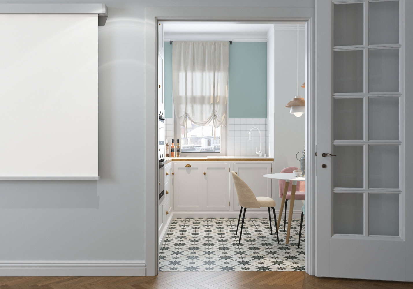 Фотография: Кухня и столовая в стиле Скандинавский, Современный, Квартира, Проект недели, Москва, 2 комнаты, 60-90 метров, Марина Меренкова – фото на INMYROOM