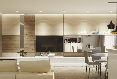 Гостиная. Квартира 131 м2, Центральный пр-т, Зеленоград