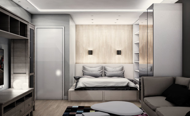 Фото из портфолио Однокомнатная квартира для молодой пары – фотографии дизайна интерьеров на INMYROOM