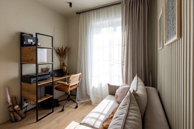 Фотография: Кабинет в стиле Современный, Эклектика, Дом, Проект недели, Эко, Дом и дача, Подольск, 4 и больше, Более 90 метров, Мария Колесникова – фото на INMYROOM