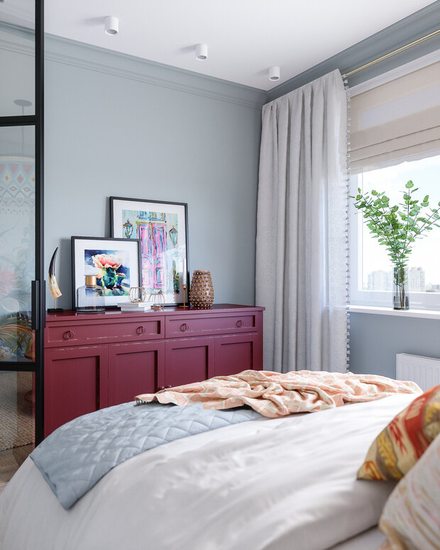 Фотография: Спальня в стиле Современный, Эклектика, Квартира, Проект недели, Москва, 3 комнаты, 60-90 метров, Inside, Ольга Усачева – фото на INMYROOM
