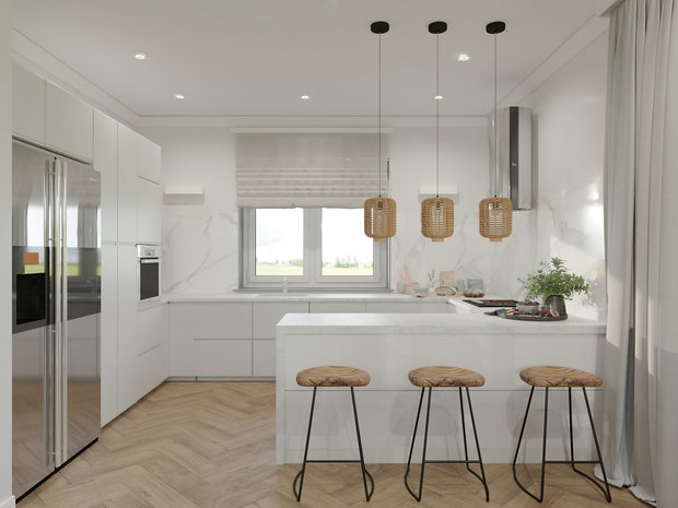 Фото из портфолио Кухня-гостинная в частном доме – фотографии дизайна интерьеров на INMYROOM