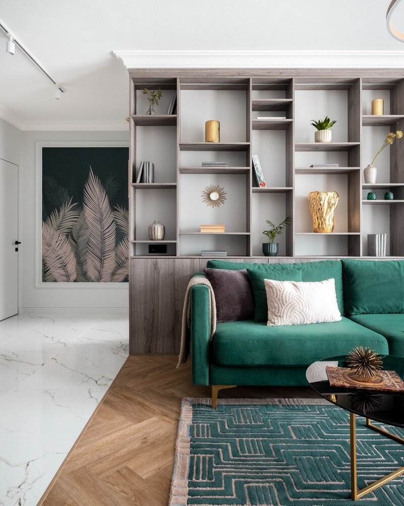 Фотография: Гостиная в стиле Современный, Классический, Квартира, Проект недели, Москва, Марина Козлова, 3 комнаты, 60-90 метров, ColorCode Interiors – фото на INMYROOM