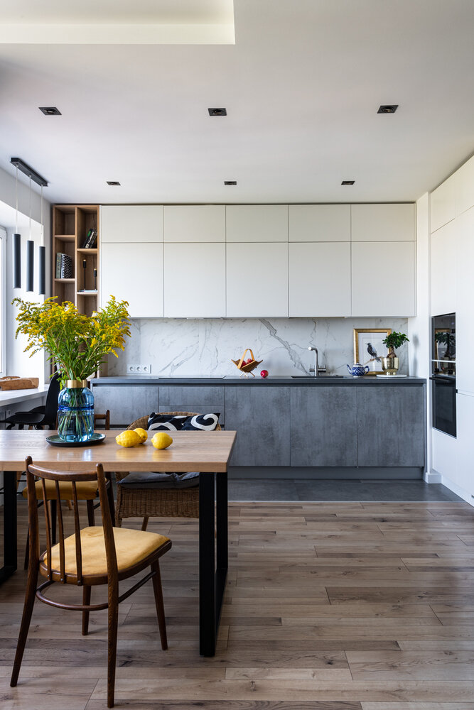 Фотография: Кухня и столовая в стиле Современный, Квартира, Проект недели, Балашиха, 3 комнаты, 60-90 метров, Более 90 метров, Алена Матисова – фото на INMYROOM