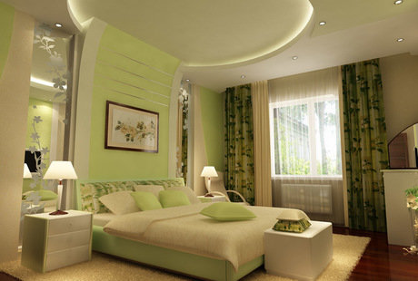 Салатовая спальня в прованском стиле
