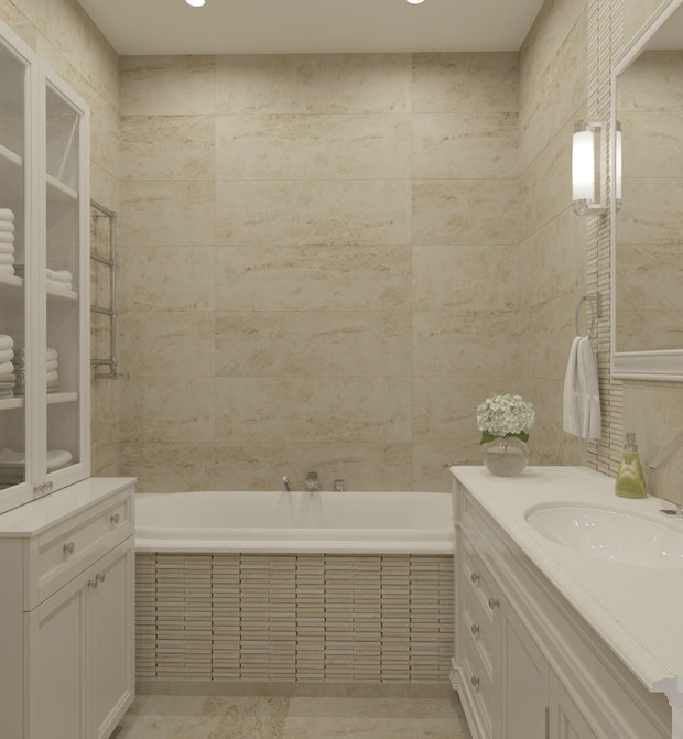 Фото из портфолио КВАРТИРА В СТИЛЕ СОВРЕМЕННАЯ КЛАССИКА - УЛ 1905 Г. Ванная комната. – фотографии дизайна интерьеров на INMYROOM