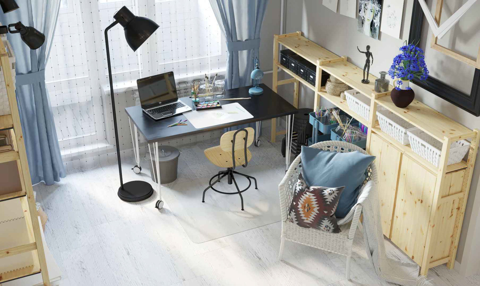 Фотография: Кабинет в стиле Скандинавский, Гид, ИКЕА, П-44 – фото на INMYROOM Фотография: Кабинет в стиле Скандинавский, Гид, ИКЕА, П-44 – фото на INMYROOM