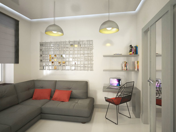 Фото из портфолио дизайн проект квартиры 40м2 в стиле хай тек – фотографии дизайна интерьеров на INMYROOM