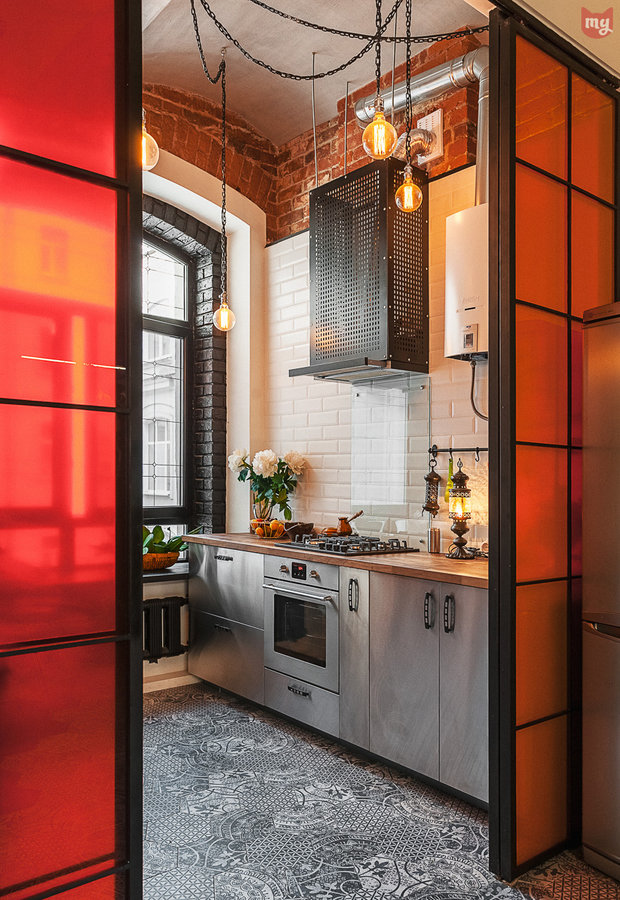 Фотография: Кухня и столовая в стиле Лофт, Эклектика, Квартира, Проект недели, Москва, Герой InMyRoom, Ксения Стрекоза – фото на INMYROOM